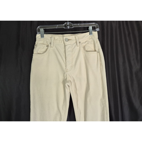 Moussy Vintage SAAB Corduroy Slater Cream Straight Leg Jean Pants 25 - Picture 3 of 8